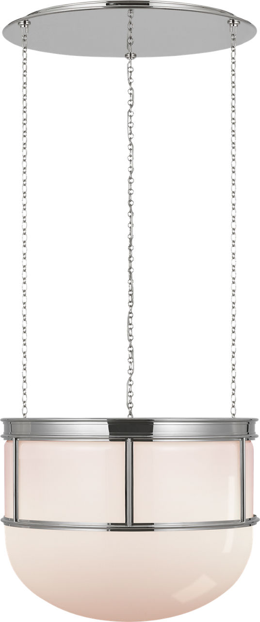 Martil 24" Lantern in Polished Nickel with White Glass