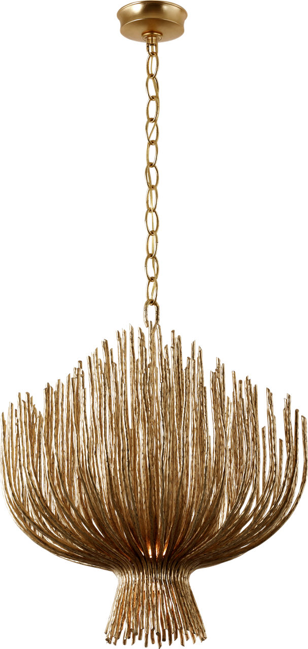 Astra 24" Sculpted Chandelier in Gilded Iron