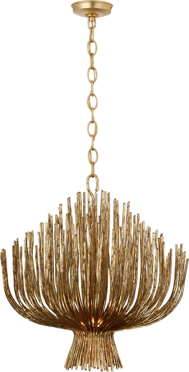 Astra 24" Sculpted Chandelier in Gilded Iron