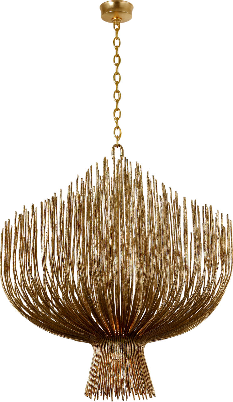Astra 42" Sculpted Chandelier in Gilded Iron