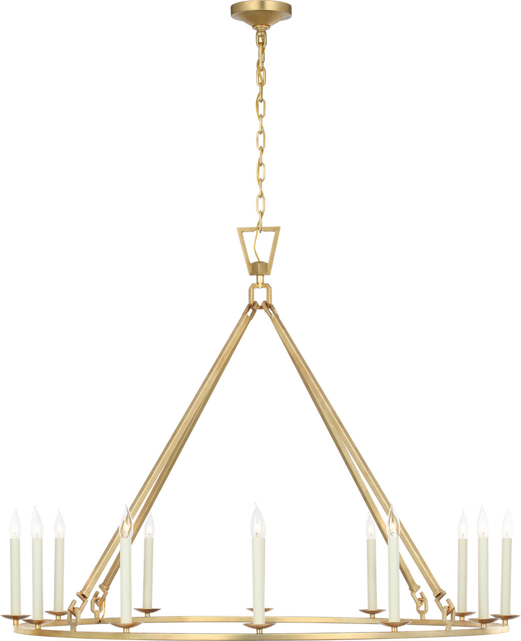 Darlana Extra Large Single Ring Chandelier in Gild