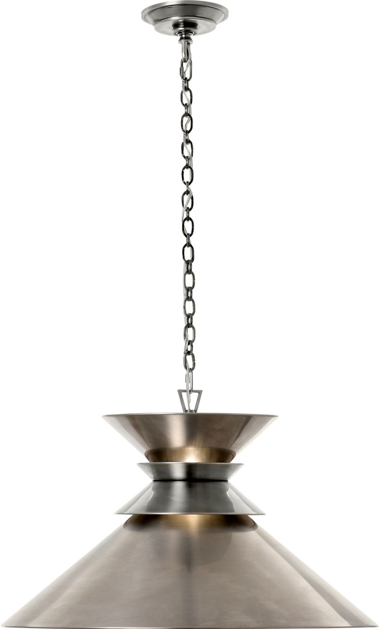 Alborg Large Stacked Pendant in Antique Nickel with Antique Nickel Shade