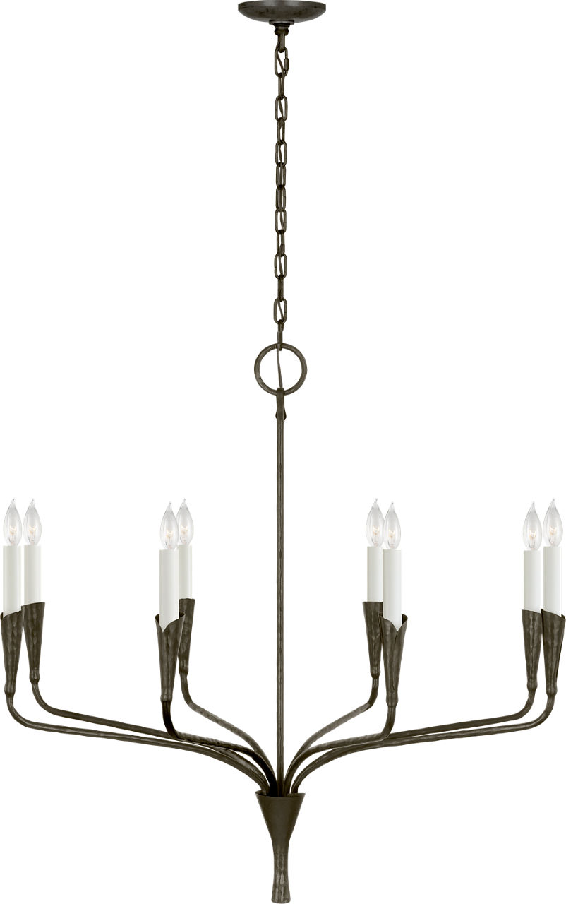 Aiden 40" Single Tier Chandelier in Aged Iron