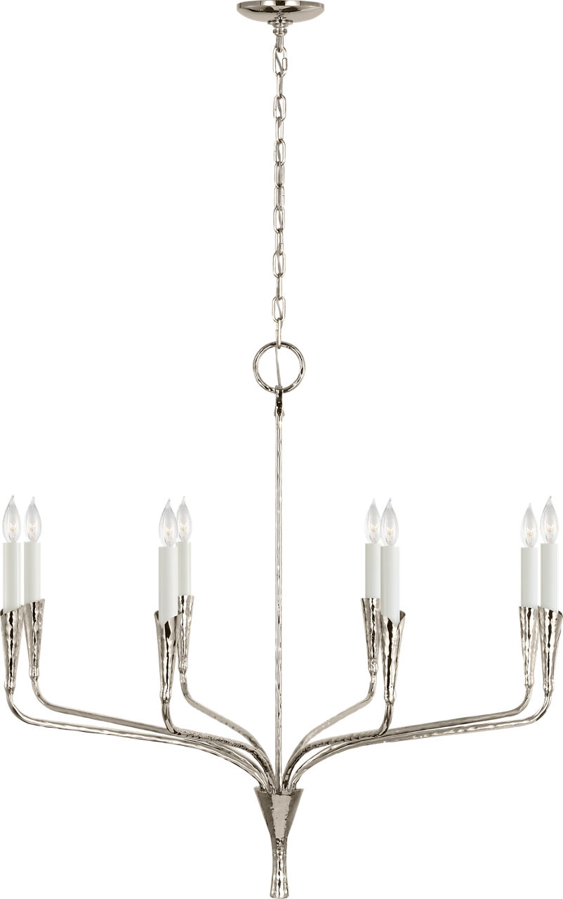 Aiden 40" Single Tier Chandelier in Polished Nickel
