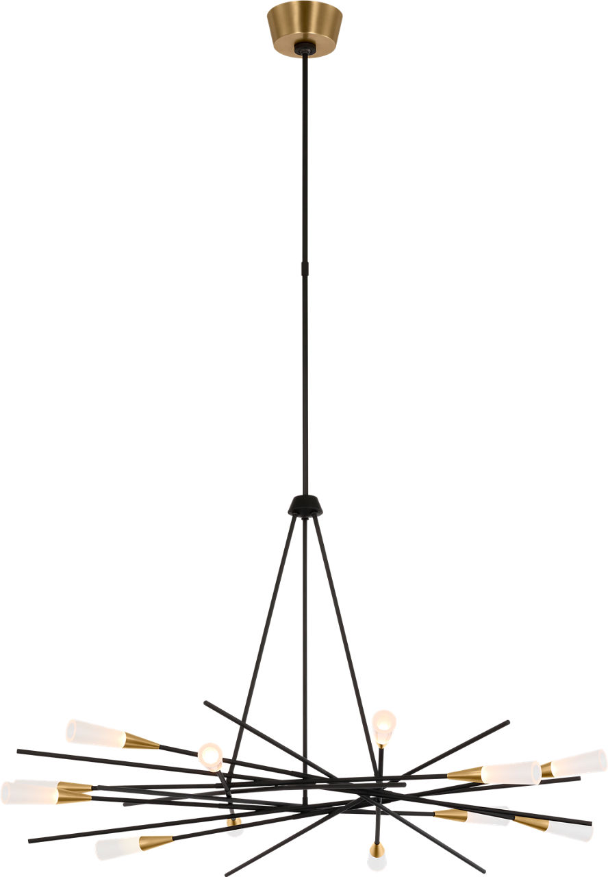 Stellar 40" Radial Chandelier in Matte Black