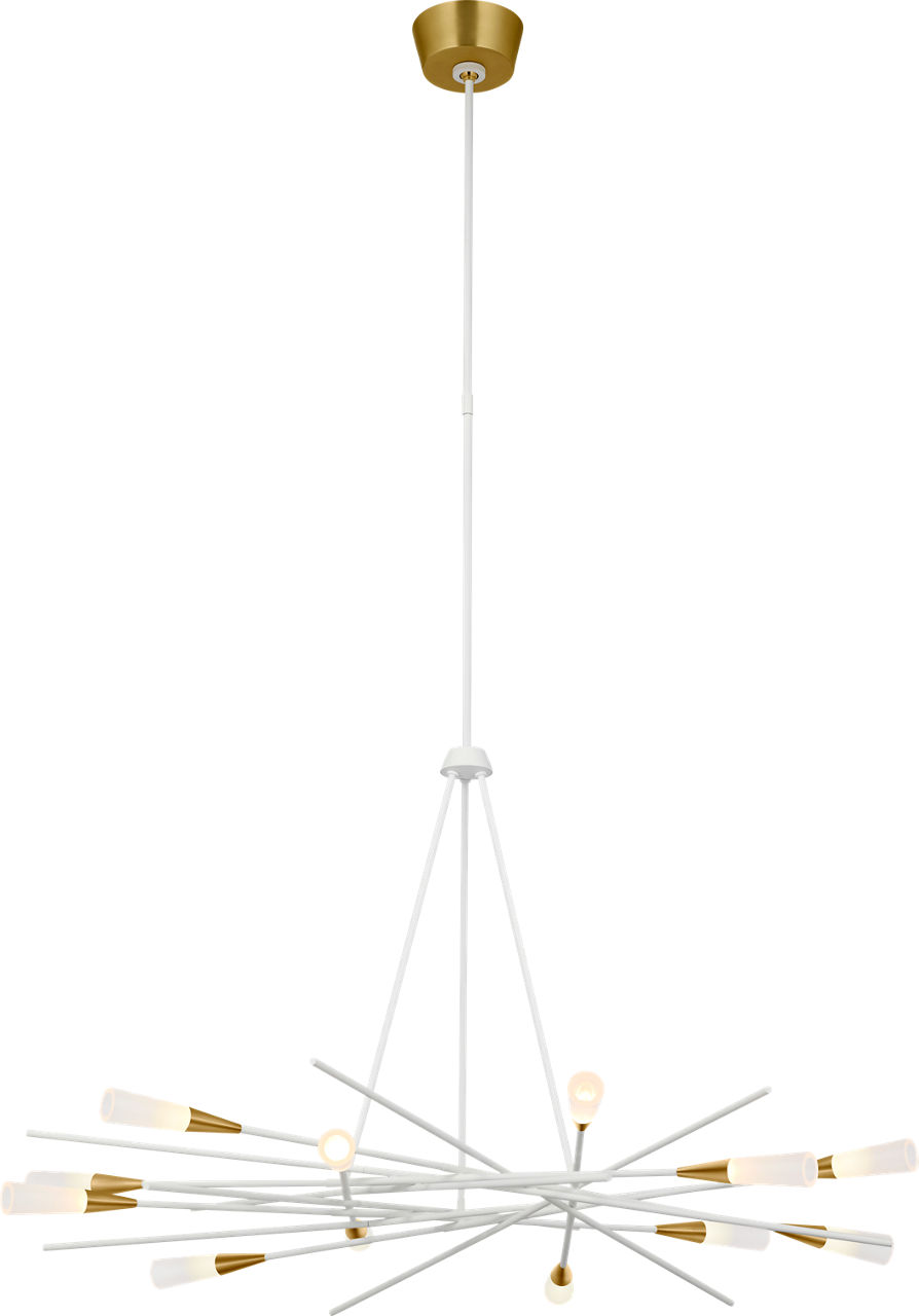 Stellar 40" Radial Chandelier in Matte White