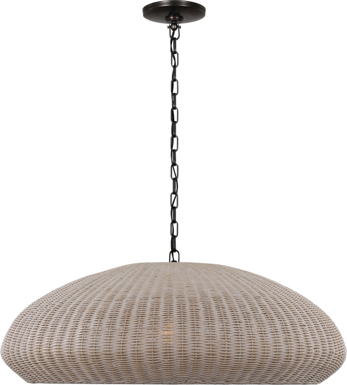 Kokomo 32" Wide Pendant in Bronze with Ash Wicker Shade