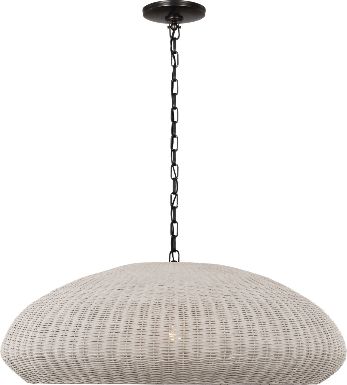 Kokomo 32" Wide Pendant in Bronze with Chalk Wicker Shade