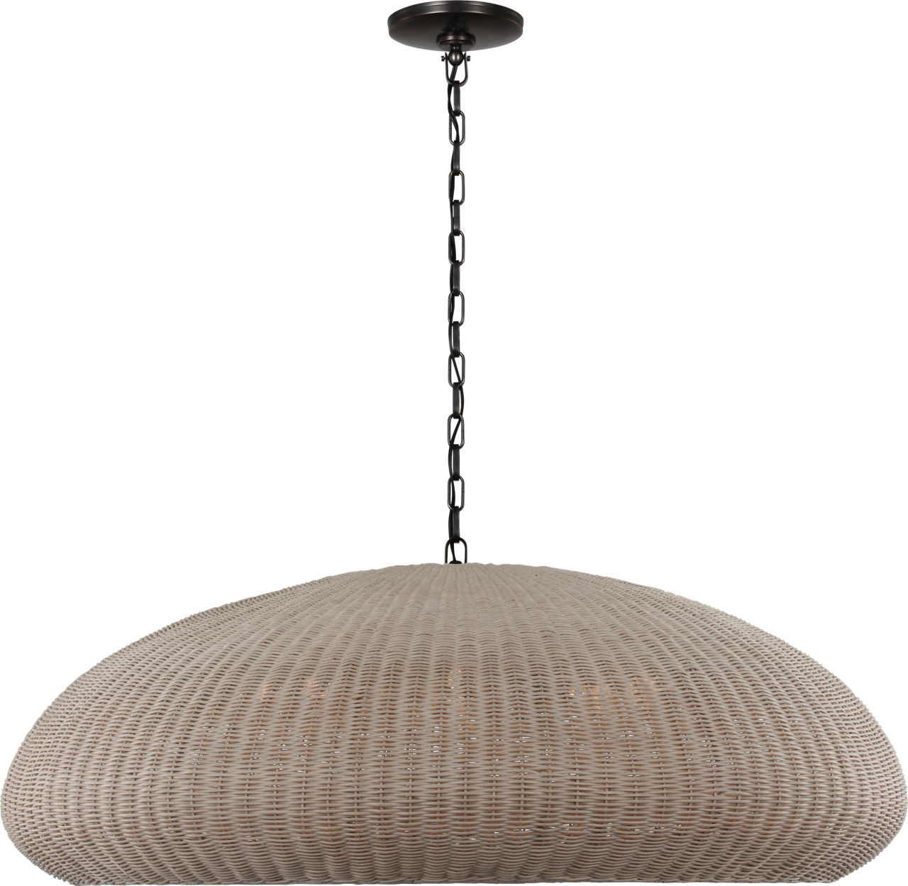 Kokomo 44" Wide Pendant in Bronze with Ash Wicker Shade
