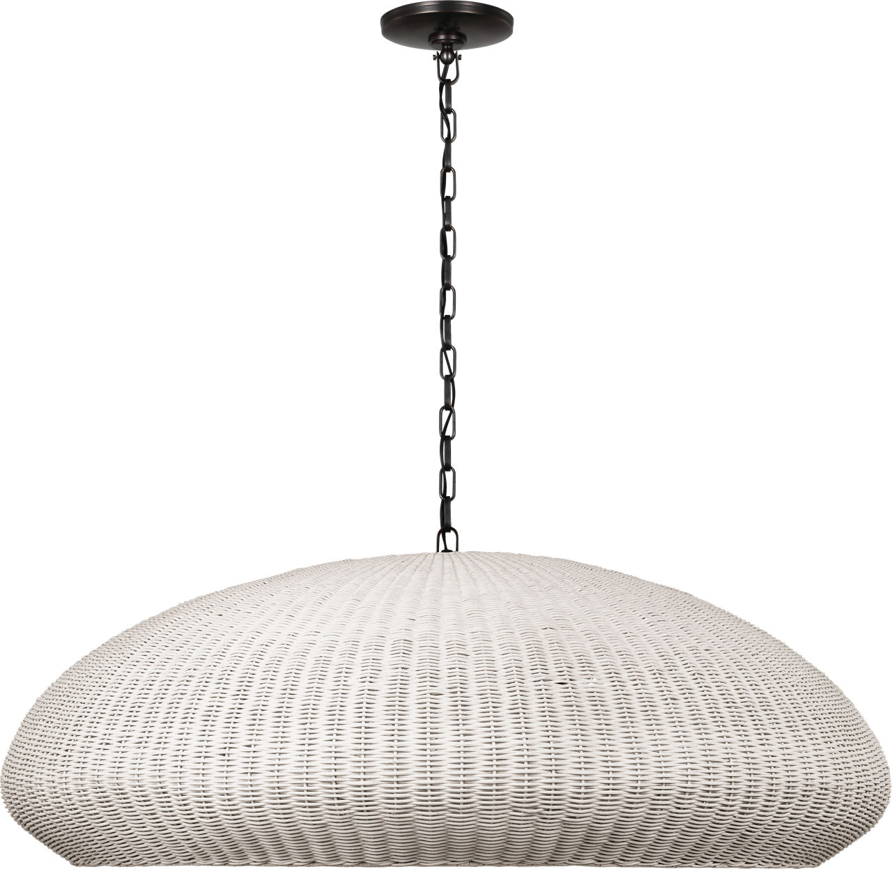 Kokomo 44" Wide Pendant in Bronze with Chalk Wicker Shade