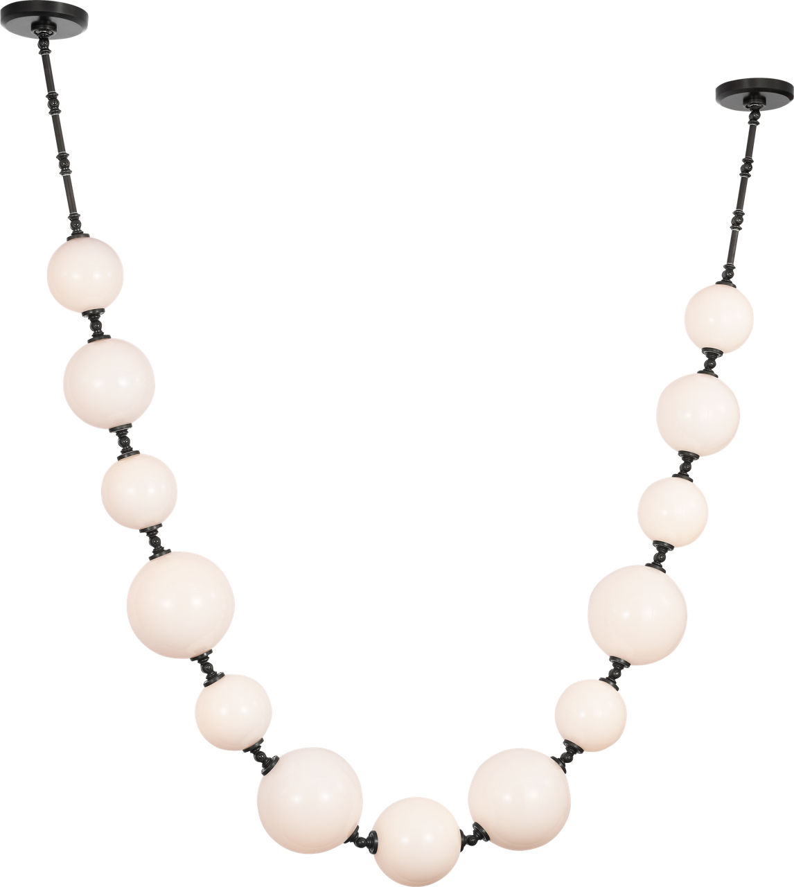 Datum Necklace Chandelier in Bronze with White Glass