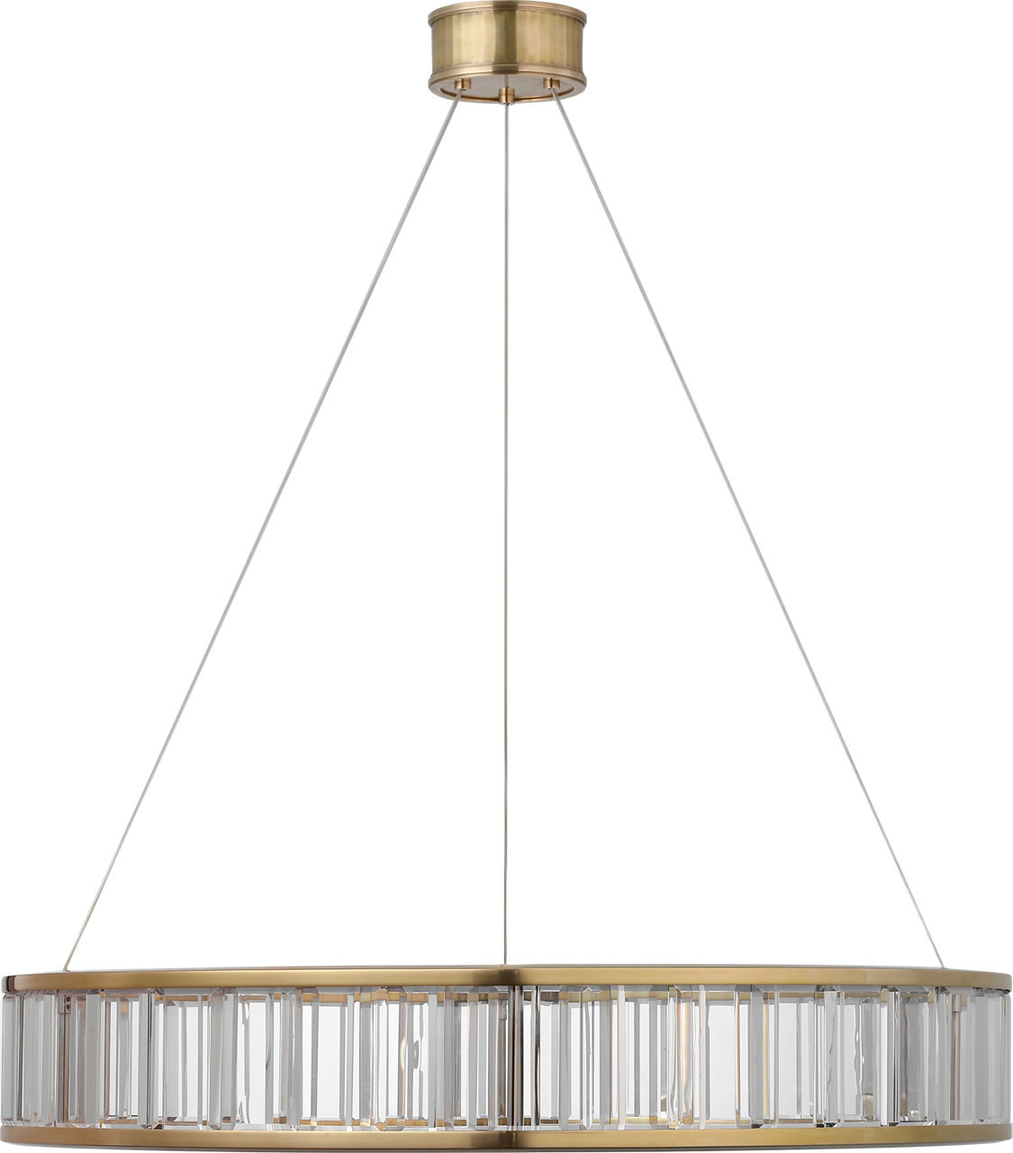 Iterna 30" Ring Chandelier in Antique-Burnished Brass with Crystal
