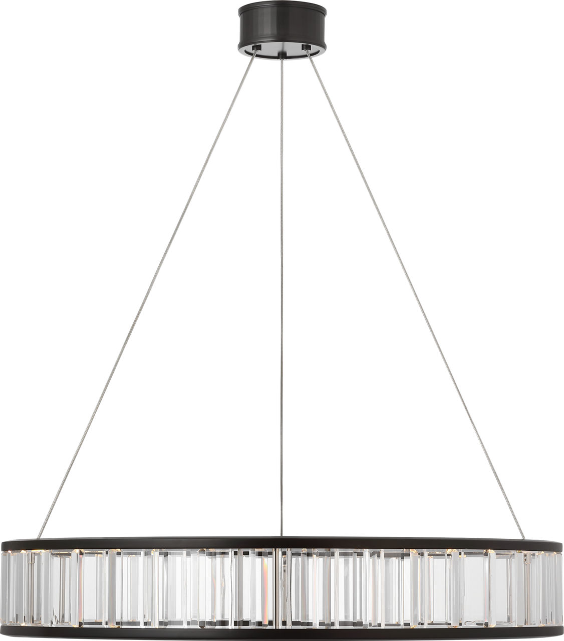 Iterna 30" Ring Chandelier in Modern Iron with Crystal