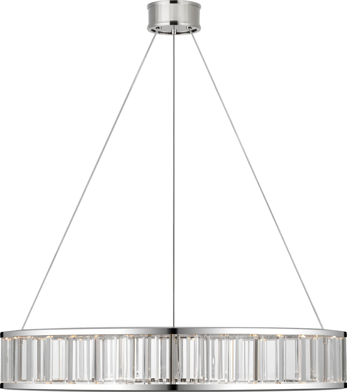 Iterna 30" Ring Chandelier in Polished Nickel with Crystal