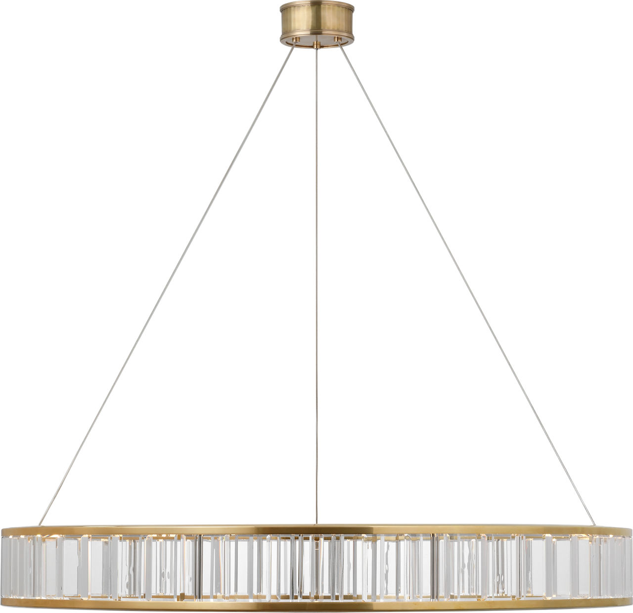 Iterna 40" Ring Chandelier in Antique-Burnished Brass with Crystal