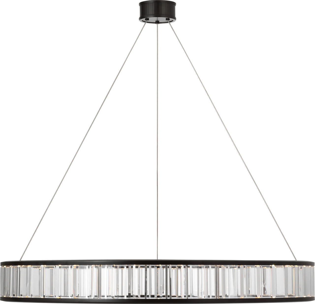 Iterna 40" Ring Chandelier in Modern Iron with Crystal