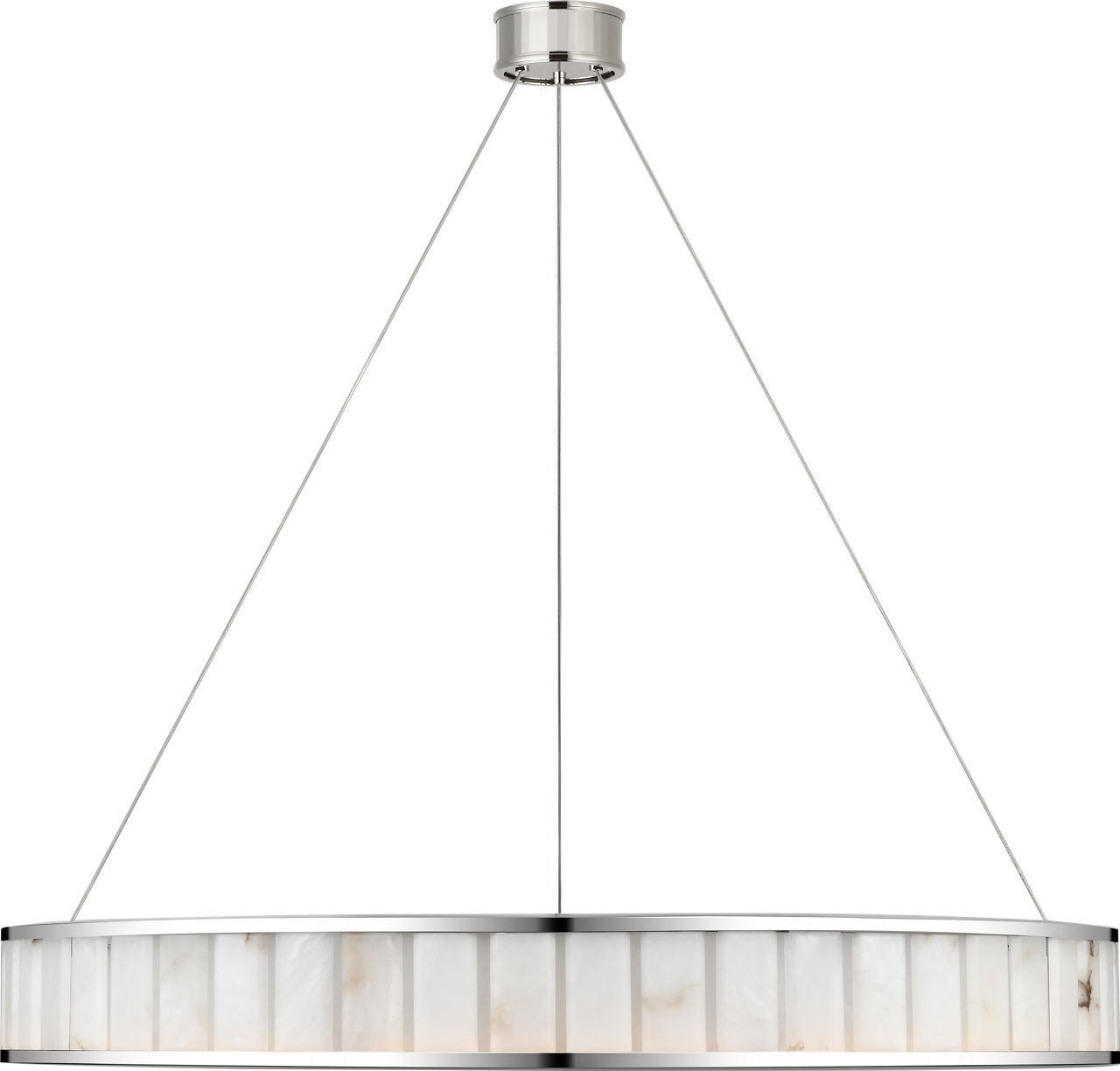 Iterna 40" Ring Chandelier in Polished Nickel with Alabaster
