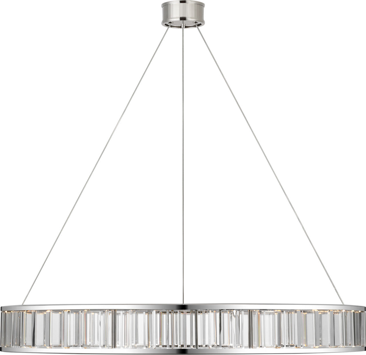 Iterna 40" Ring Chandelier in Polished Nickel with Crystal