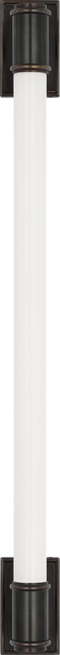 Owen 30" Linear Bath Light in Bronze with White Glass