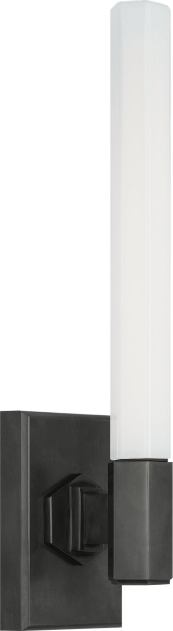 Hawthorne 13" Single Bath Light in Bronze with White Glass