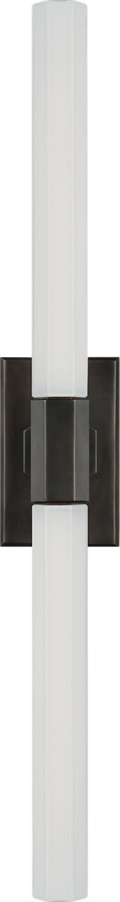 Hawthorne 20" Double Bath Light in Bronze with White Glass