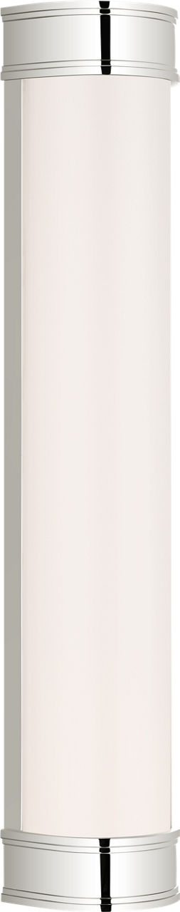 Marden 24" Salon Bath Sconce in Polished Nickel with White Glass