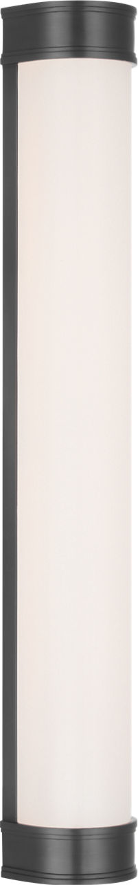 Marden 30" Salon Bath Sconce in Bronze with White Glass