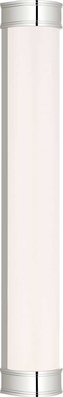 Marden 30" Salon Bath Sconce in Polished Nickel with White Glass