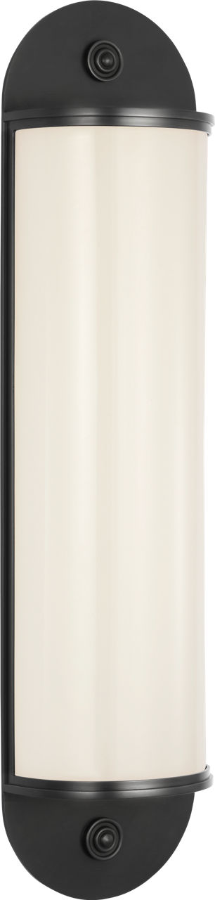 Newfield 20" Bath Sconce in Bronze with White Glass
