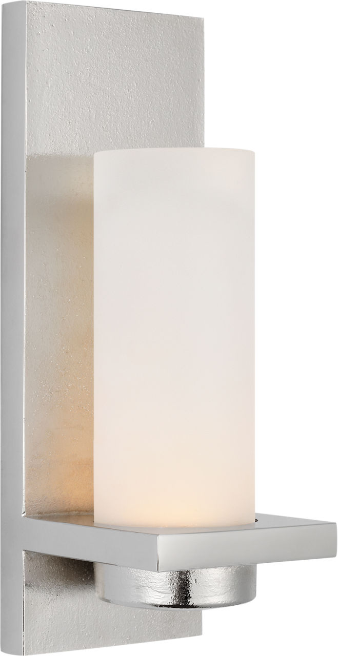 Cornado 12" Indoor/Outdoor Hurricane Sconce in Museum Nickel with Etched Crystal