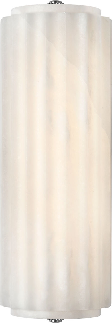 Madden 13" Fluted Linear Sconce in Alabaster and Polished Nickel