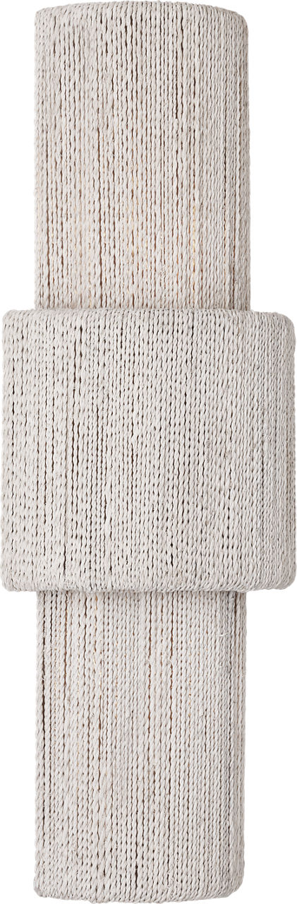 Dorado 17" Sconce in Antique-Burnished Brass and Washed Abaca