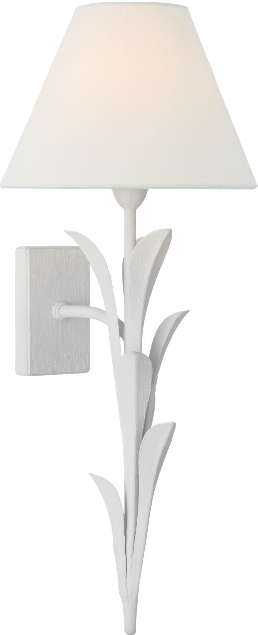 Provenz 20" Tail Sconce in Plaster White with Linen Shade