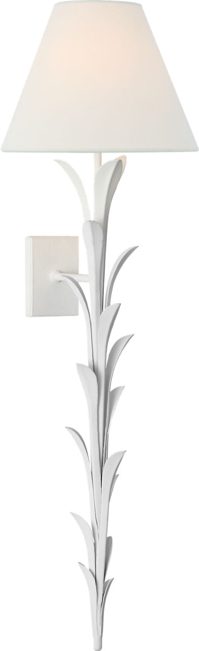 Provenz 34" Statement Sconce in Plaster White with Linen Shade