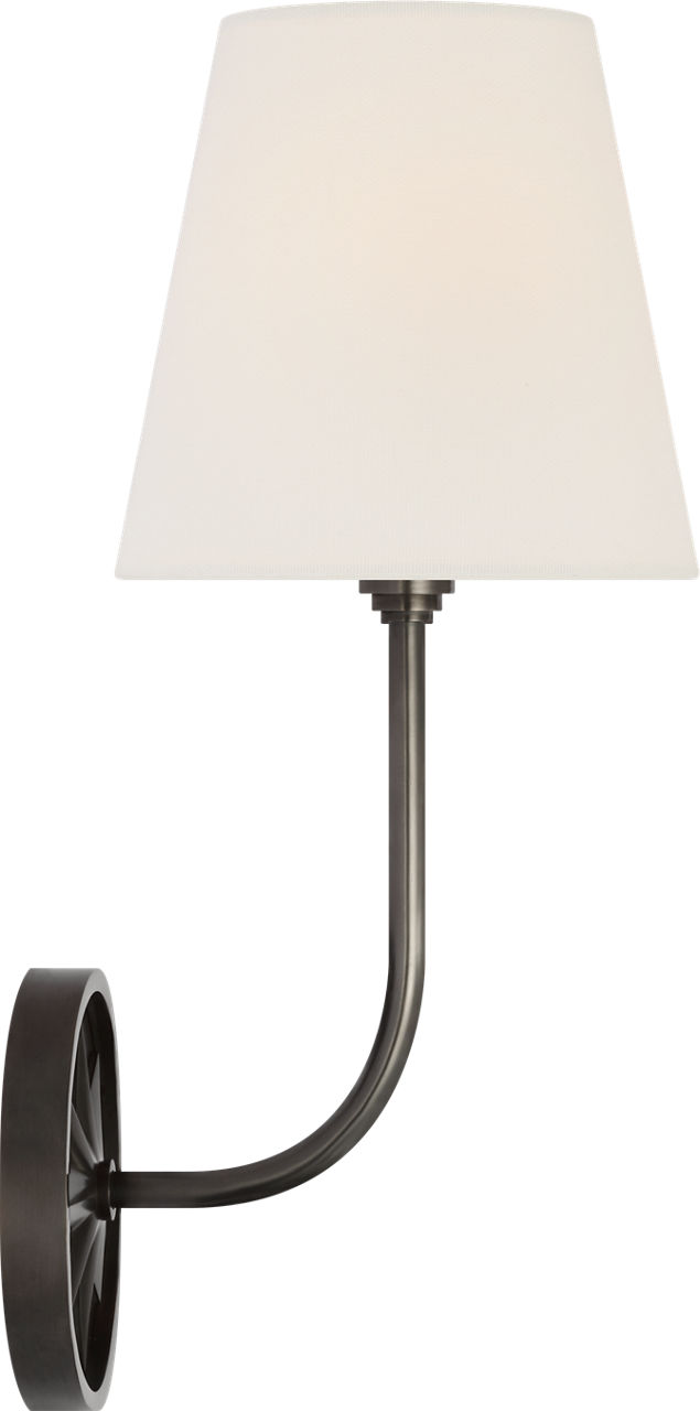 Polaris 15" Sconce in Bronze with Linen Shade