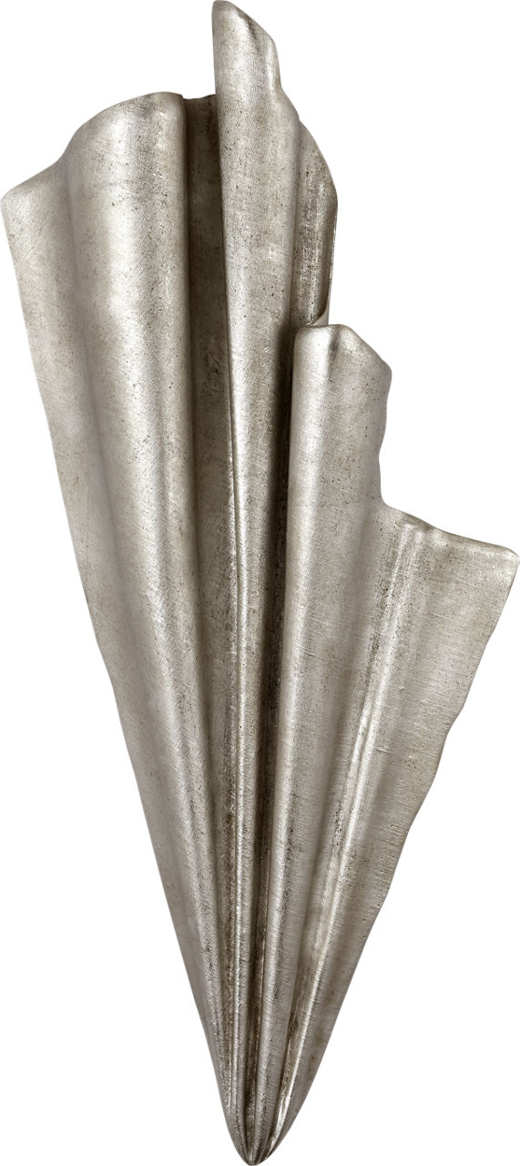 Millicent 31" Gathered Left Wall Washer in Silver Lustre
