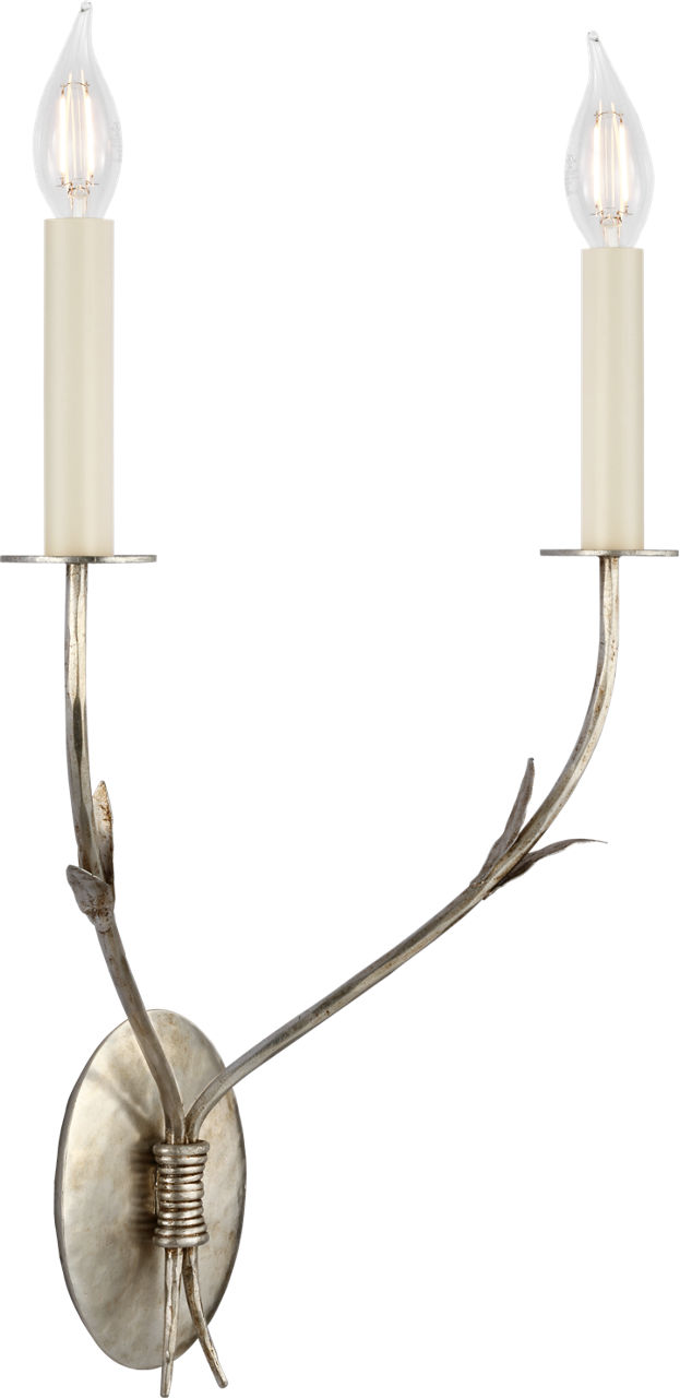 Florenz 18" Double Sconce in Silver Lustre