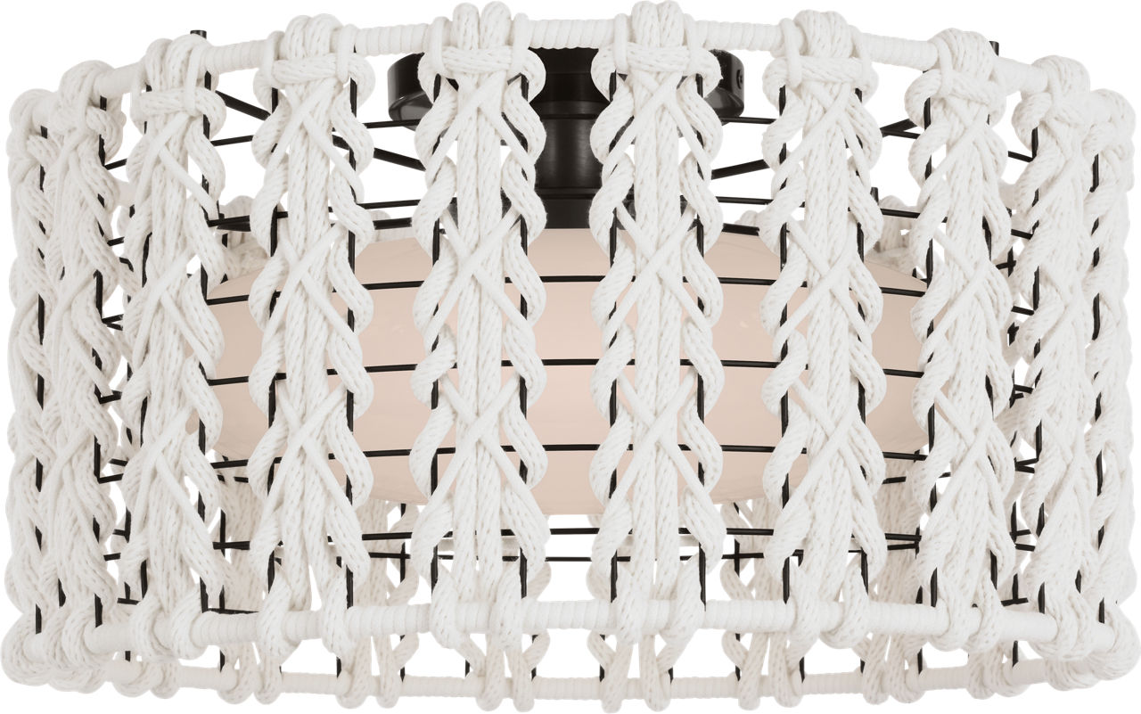 Catania 17" Flush Mount in Bronze with Cream Braided Rope