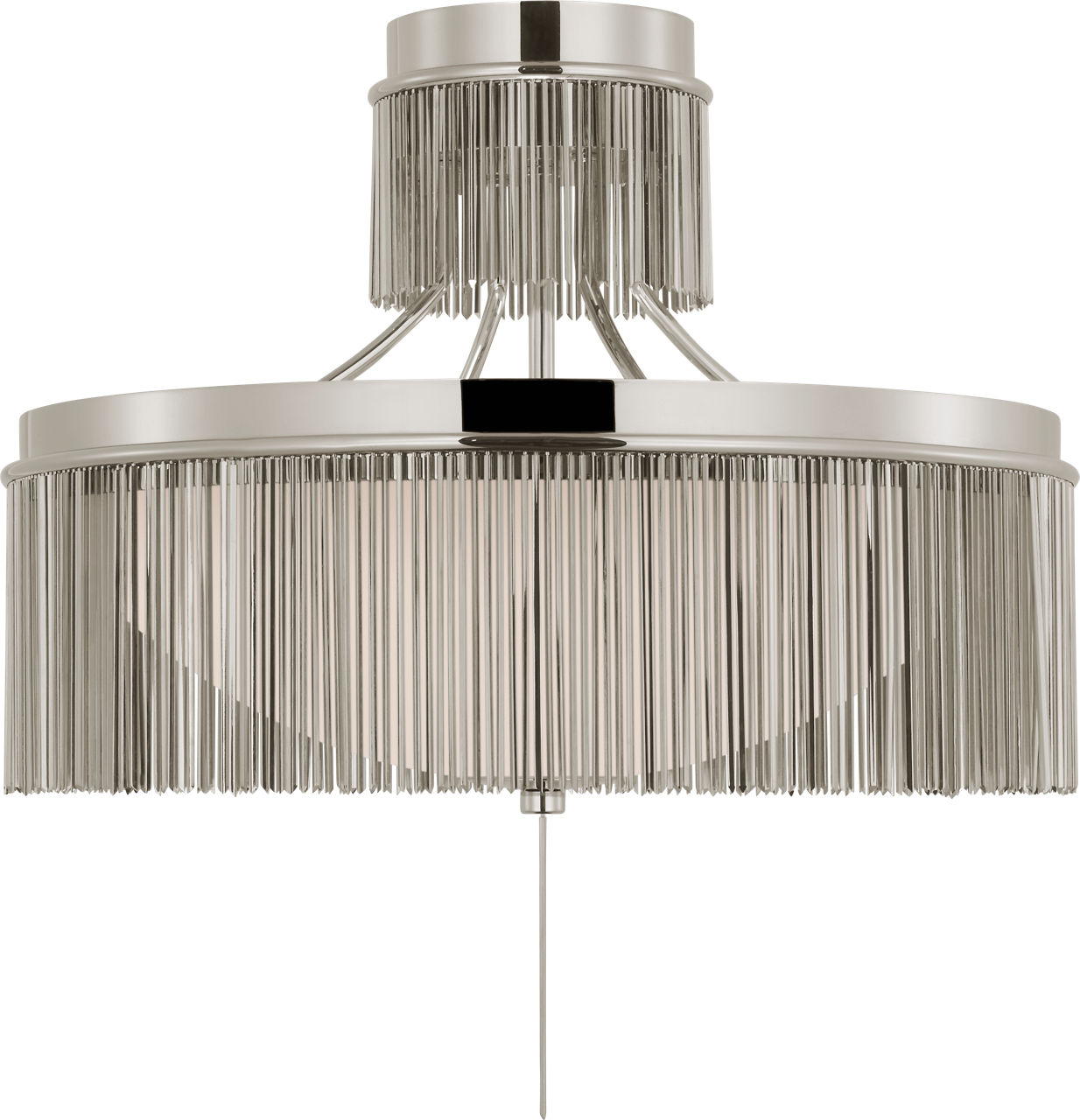 Sutton 21" Flush Mount in Polished Nickel with White Glass
