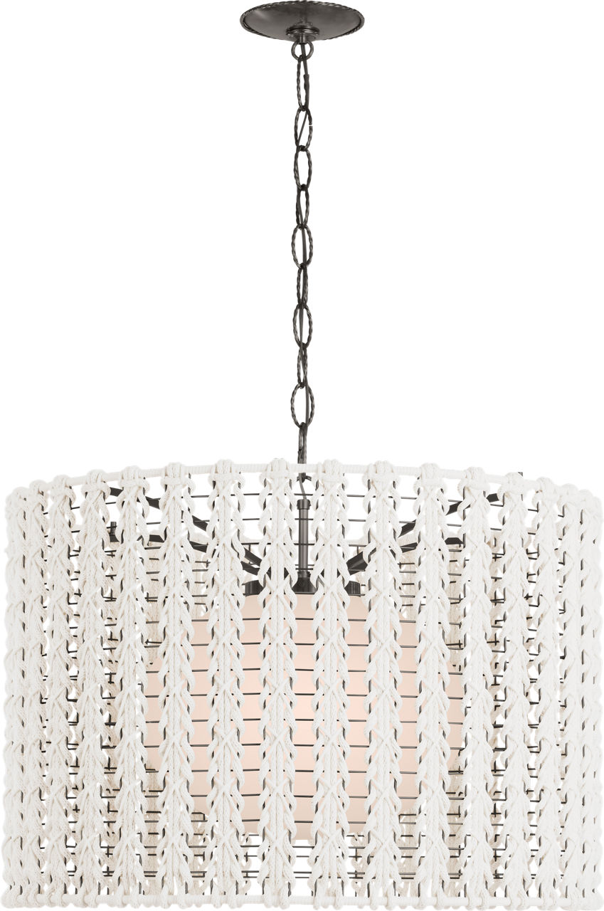 Catania 30" Hanging Shade in Bronze with Cream Braided Rope