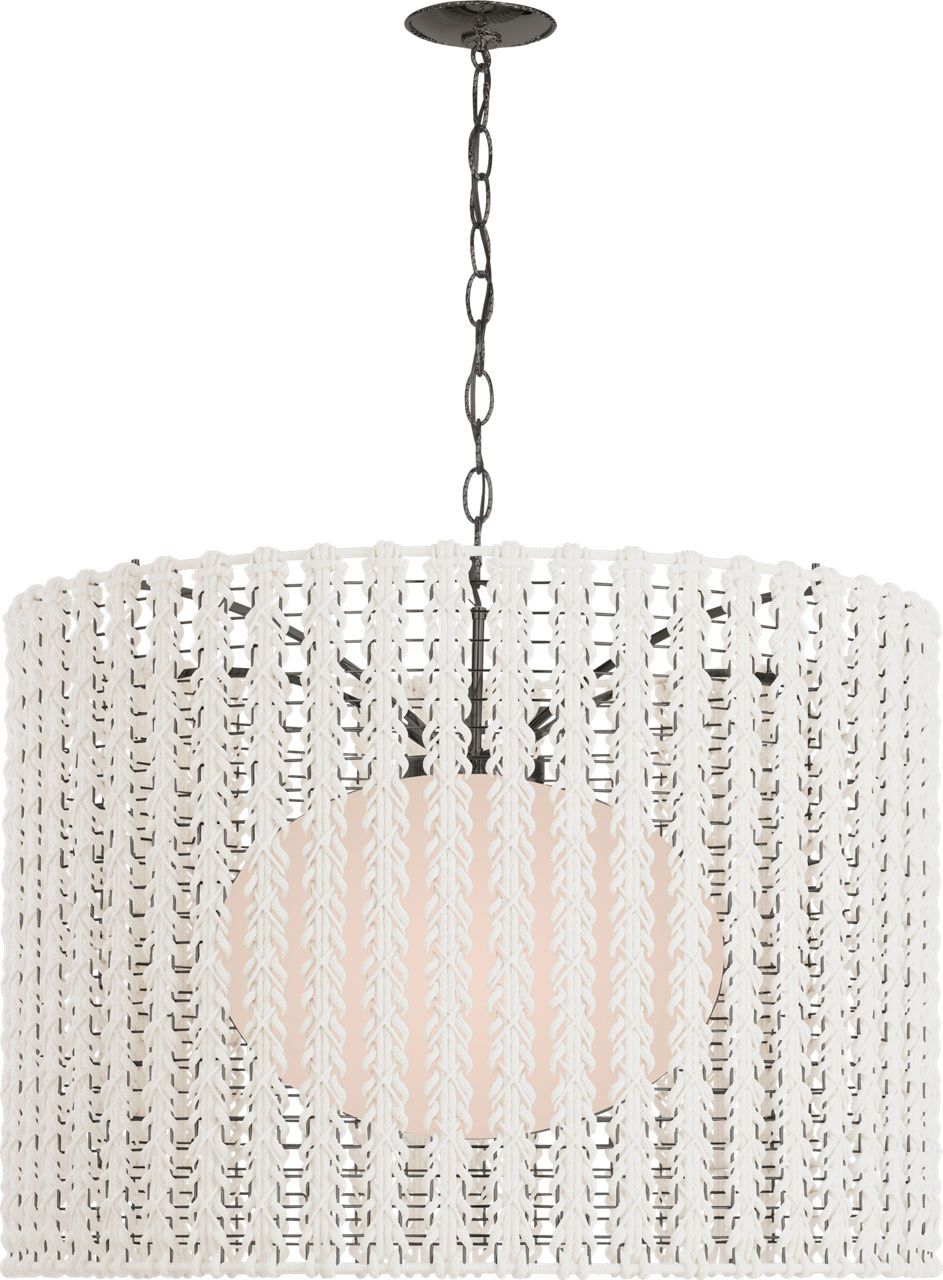 Catania 40" Hanging Shade in Bronze with Cream Braided Rope