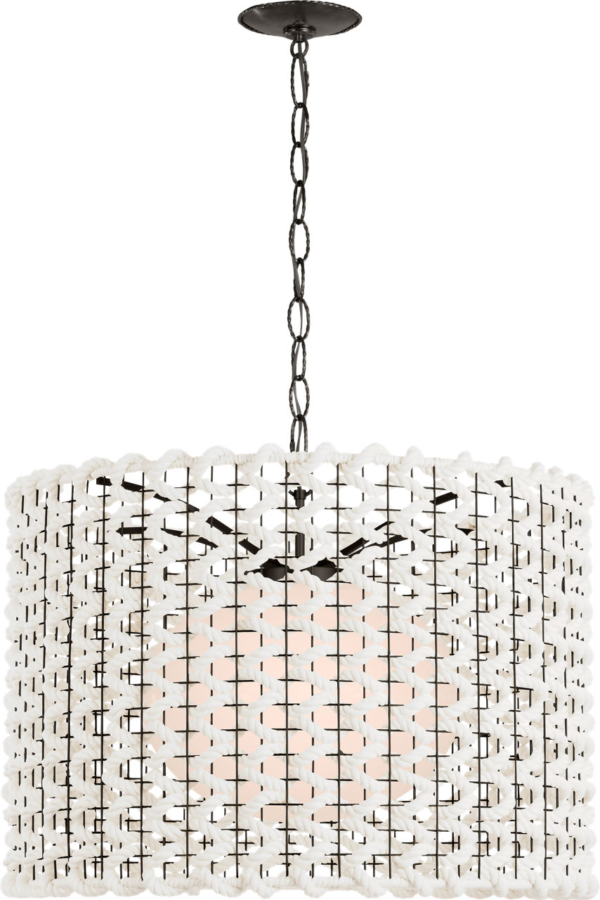 Catania 30" Hanging Shade in Bronze with Cream Woven Rope