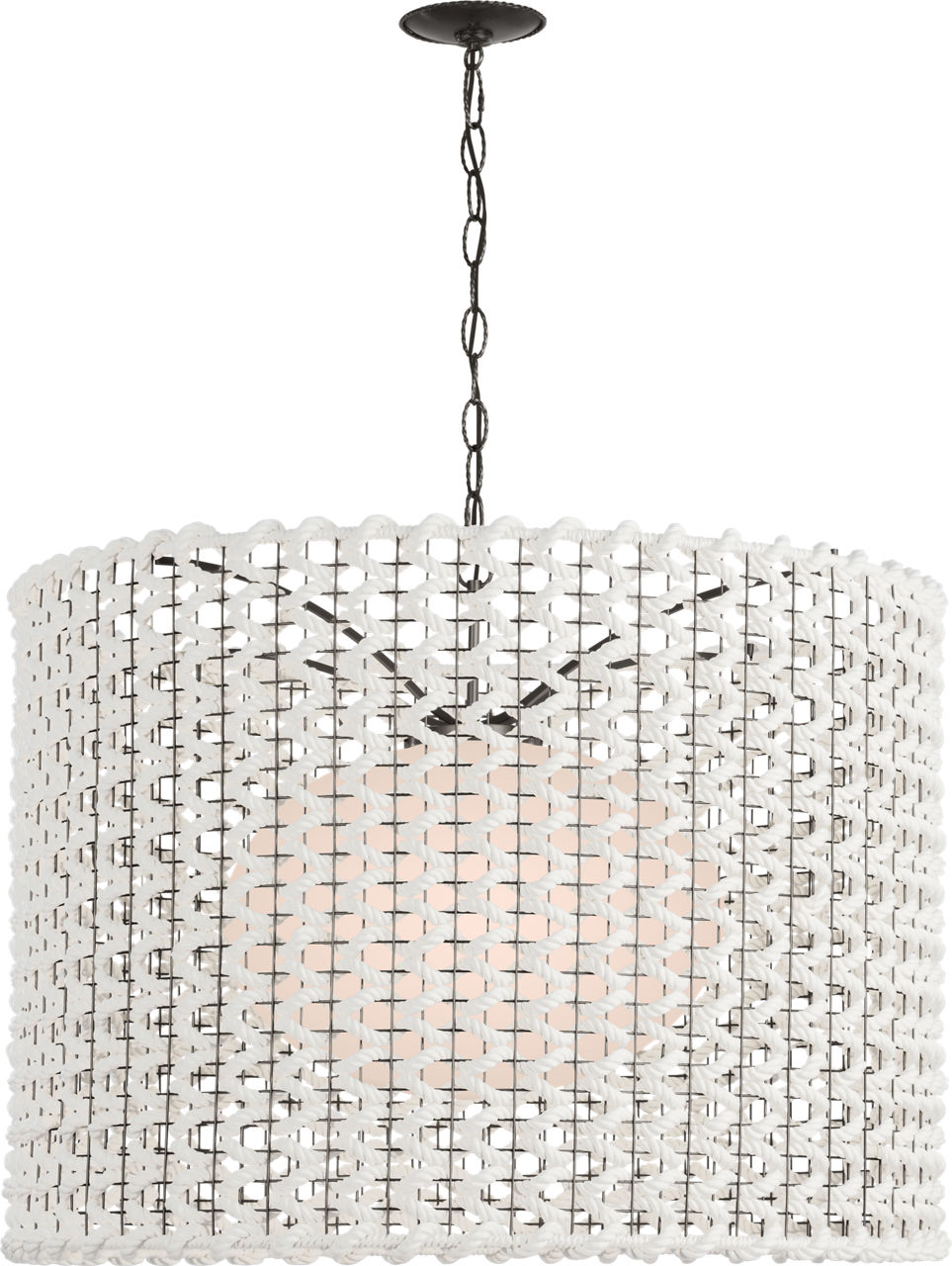 Catania 40" Hanging Shade in Bronze with Cream Woven Rope