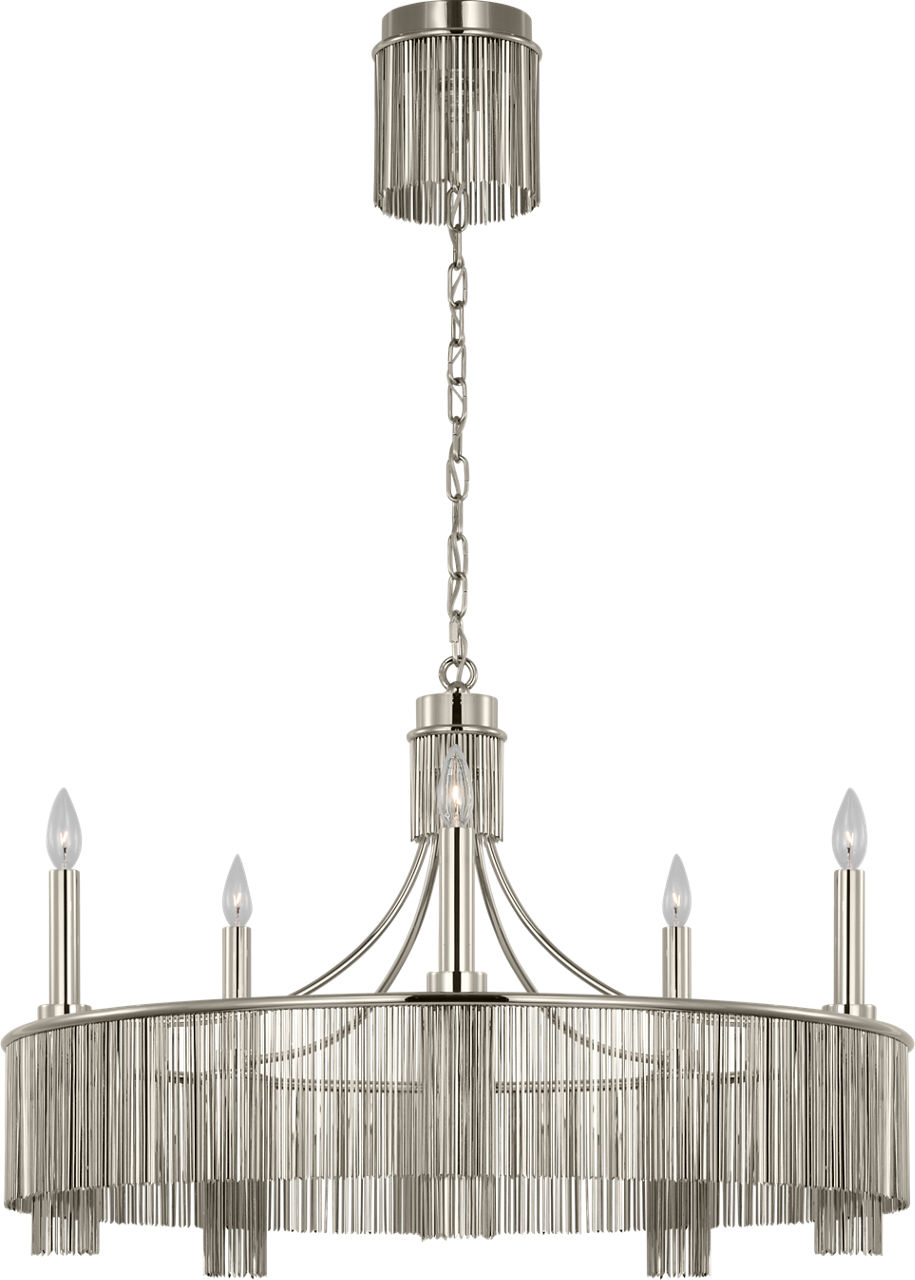 Sutton 34" Chandelier in Polished Nickel