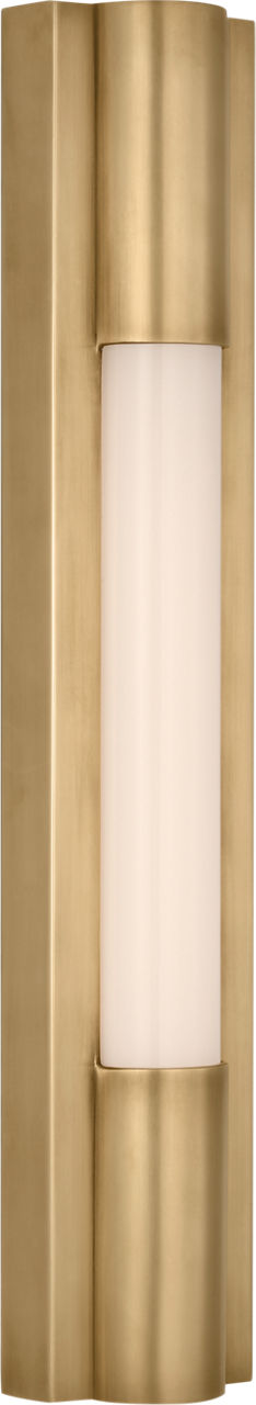 Ellington 16" Slimline Bath Light in Hand-Rubbed Antique Brass with White Glass