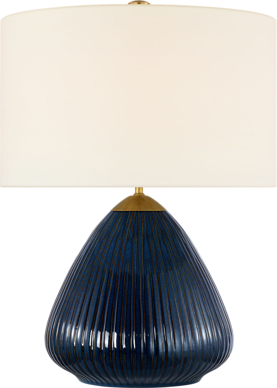 Vesse 28" Table Lamp in Mixed Blue Brown with Linen Shade