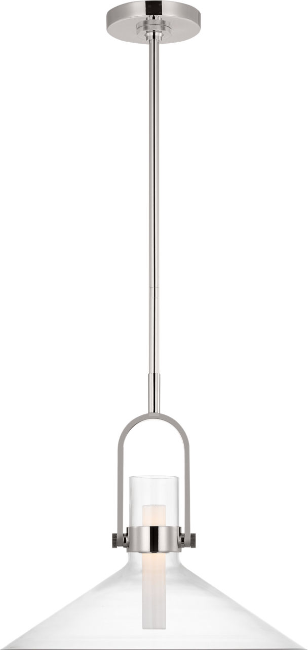 Larkin 18" Empire Pendant in Polished Nickel with Clear Glass