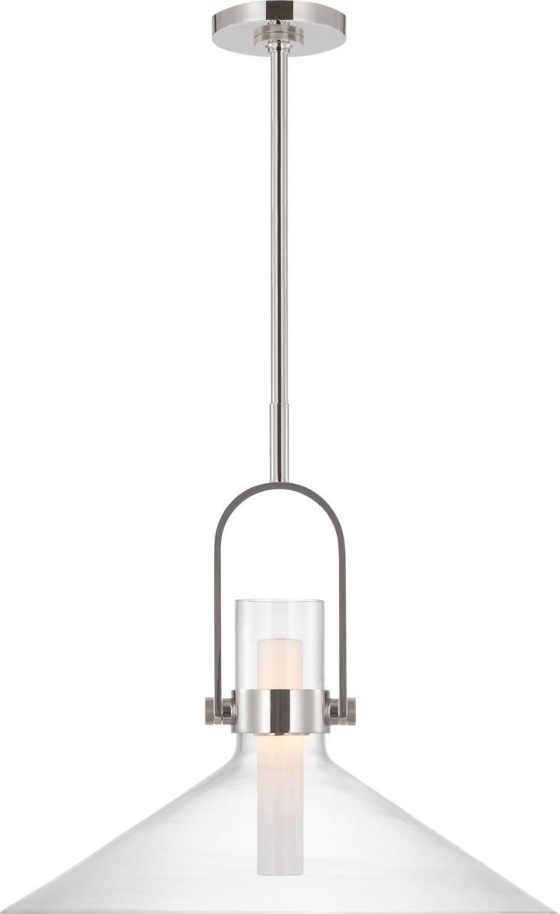 Larkin 24" Empire Pendant in Polished Nickel with Clear Glass
