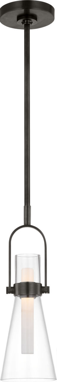 Larkin 5.5" Conical Pendant in Bronze with Clear Glass