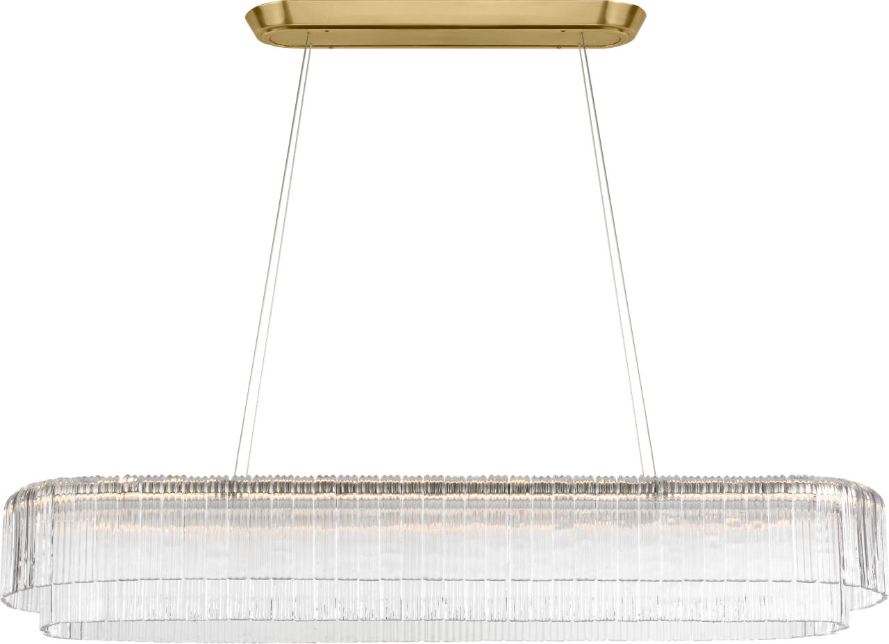 Maderno 55" Linear Chandelier in Hand-Rubbed Antique Brass with Clear Glass